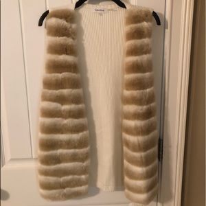 NWOT Calvin Klein fur vest